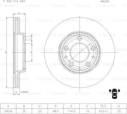 BOSCH F 005 X14 064 - Kočioni disk www.molydon.hr