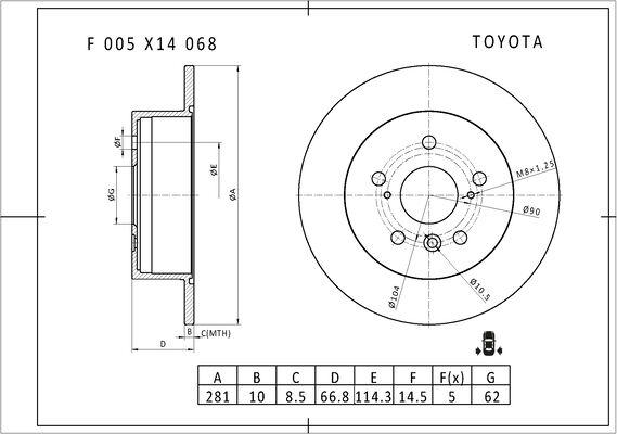 BOSCH F 005 X14 068 - Kočioni disk www.molydon.hr