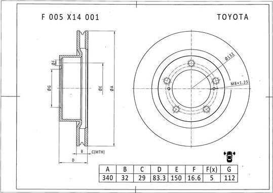 BOSCH F 005 X14 001 - Kočioni disk www.molydon.hr