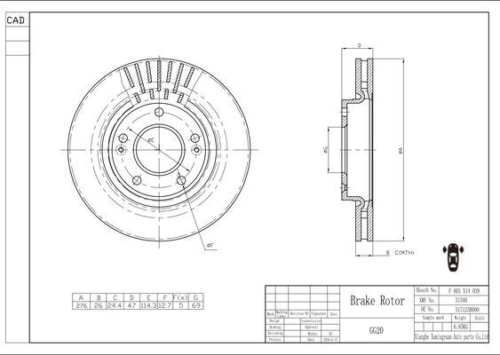 BOSCH F 005 X14 039 - Kočioni disk www.molydon.hr