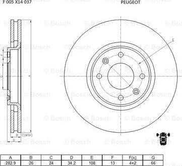 BOSCH F 005 X14 037 - Kočioni disk www.molydon.hr