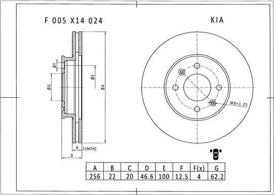 BOSCH F 005 X14 024 - Kočioni disk www.molydon.hr