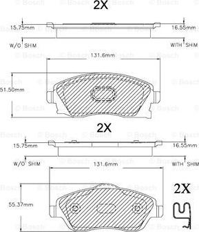 BOSCH F 03A 150 019 - Komplet Pločica, disk-kočnica www.molydon.hr