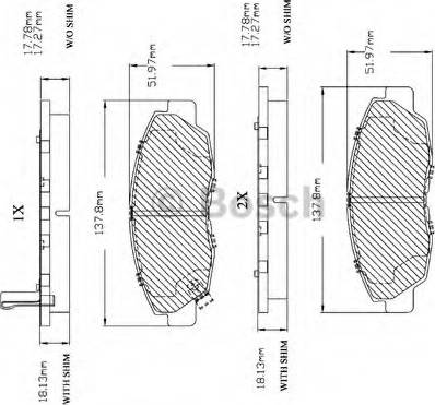 BOSCH F 03B 150 009 - Komplet Pločica, disk-kočnica www.molydon.hr