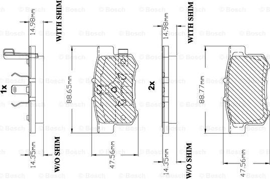 BOSCH F 03B 150 148 - Komplet Pločica, disk-kočnica www.molydon.hr