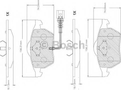 BOSCH F 03B 150 264 - Komplet Pločica, disk-kočnica www.molydon.hr