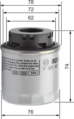 BOSCH F 026 407 181 - Filter za ulje www.molydon.hr