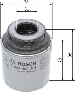 BOSCH F 026 407 183 - Filter za ulje www.molydon.hr