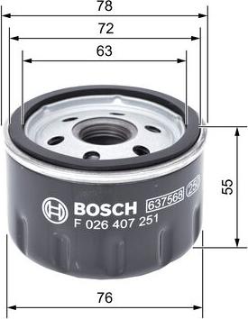 BOSCH F 026 407 251 - Filter za ulje www.molydon.hr