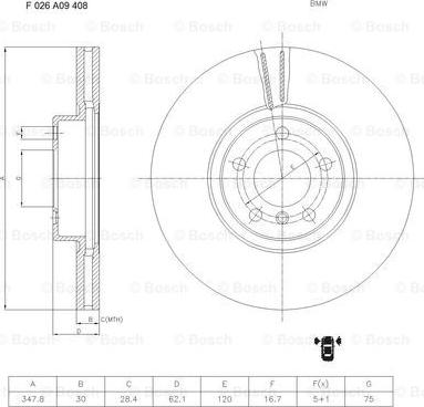 BOSCH F 026 A09 408 - Kočioni disk www.molydon.hr