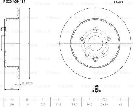 BOSCH F 026 A09 414 - Kočioni disk www.molydon.hr