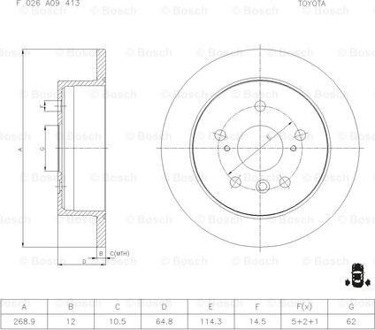 BOSCH F 026 A09 413 - Kočioni disk www.molydon.hr