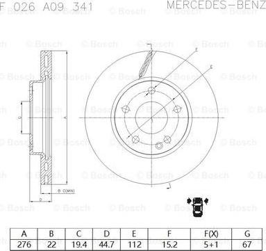 BOSCH F 026 A09 341 - Kočioni disk www.molydon.hr