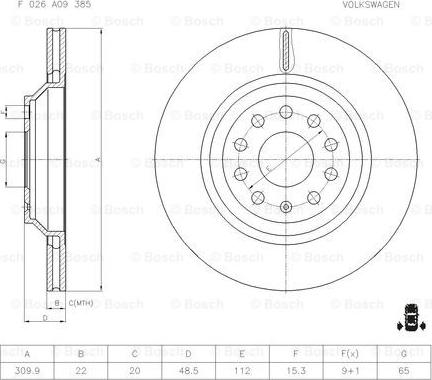 BOSCH F 026 A09 385 - Kočioni disk www.molydon.hr