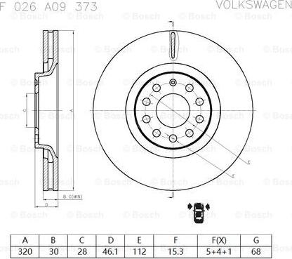 BOSCH F 026 A09 373 - Kočioni disk www.molydon.hr