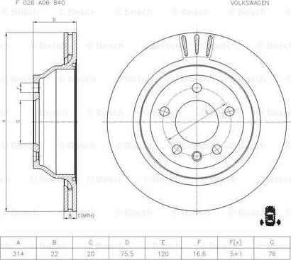 BOSCH F 026 A06 840 - Kočioni disk www.molydon.hr