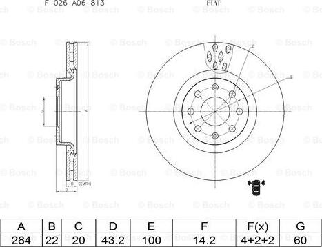 BOSCH F 026 A06 813 - Kočioni disk www.molydon.hr