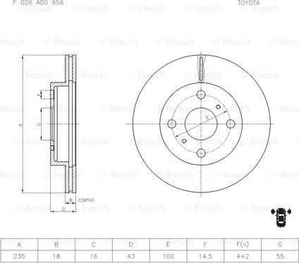 BOSCH F 026 A00 956 - Kočioni disk www.molydon.hr