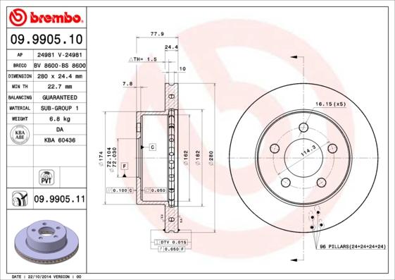 Brembo 09.9905.10 - Kočioni disk www.molydon.hr