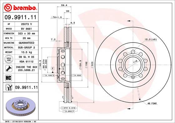 Brembo 09.9911.11 - Kočioni disk www.molydon.hr