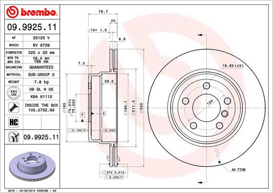 Brembo 09.9925.11 - Kočioni disk www.molydon.hr