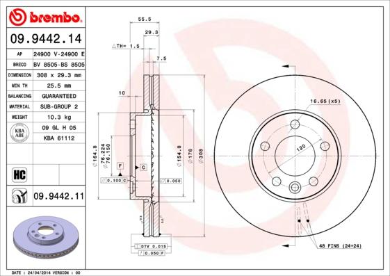 Brembo 09.9442.11 - Kočioni disk www.molydon.hr