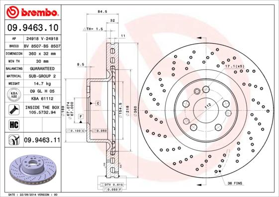 Brembo 09.9463.10 - Kočioni disk www.molydon.hr