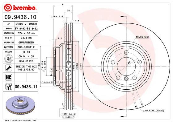 Brembo 09.9436.10 - Kočioni disk www.molydon.hr