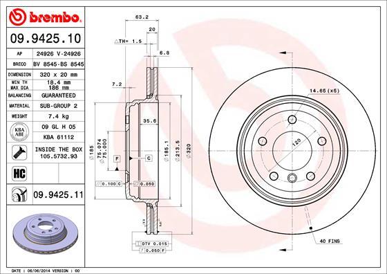 Brembo 09.9425.10 - Kočioni disk www.molydon.hr