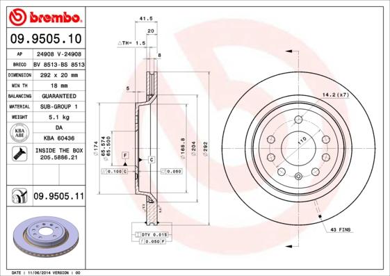 Brembo 09.9505.10 - Kočioni disk www.molydon.hr