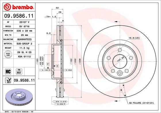 Brembo 09.9586.11 - Kočioni disk www.molydon.hr