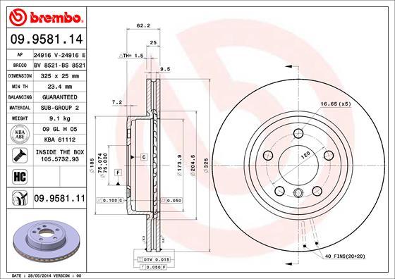 Brembo 09.9581.11 - Kočioni disk www.molydon.hr