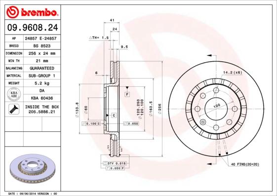 Brembo 09.9608.24 - Kočioni disk www.molydon.hr