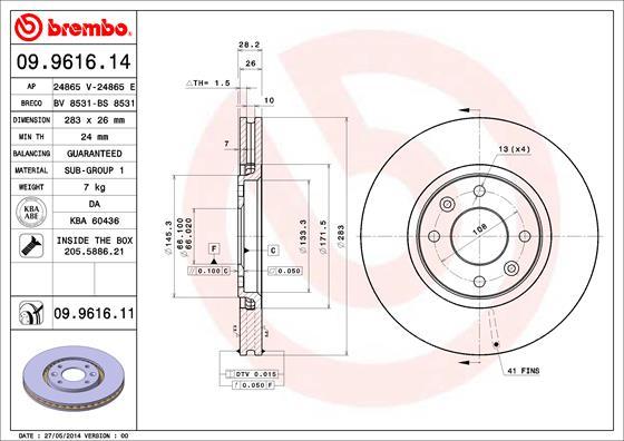 Brembo 09.9616.11 - Kočioni disk www.molydon.hr