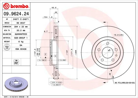 Brembo 09.9624.24 - Kočioni disk www.molydon.hr