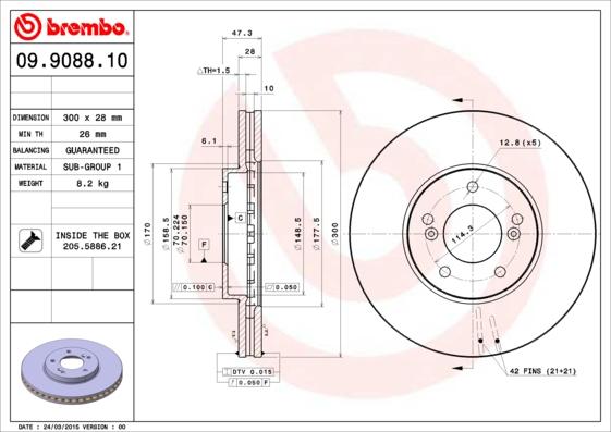 Brembo 09.9088.10 - Kočioni disk www.molydon.hr