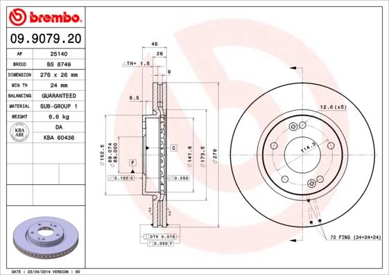 Brembo 09.9079.20 - Kočioni disk www.molydon.hr