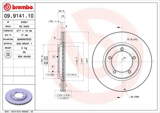 Brembo 09.9141.10 - Kočioni disk www.molydon.hr