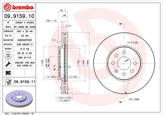 Brembo 09.9159.10 - Kočioni disk www.molydon.hr