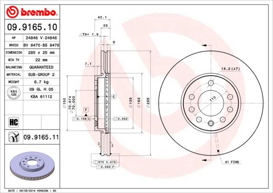 Brembo 09.9165.10 - Kočioni disk www.molydon.hr