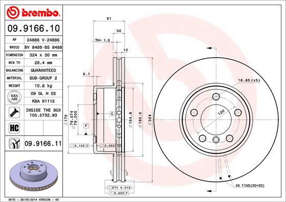 Brembo 09.9166.10 - Kočioni disk www.molydon.hr