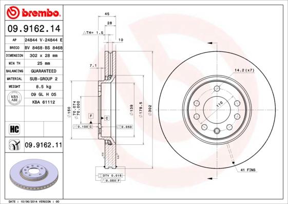 Brembo 09.9162.11 - Kočioni disk www.molydon.hr