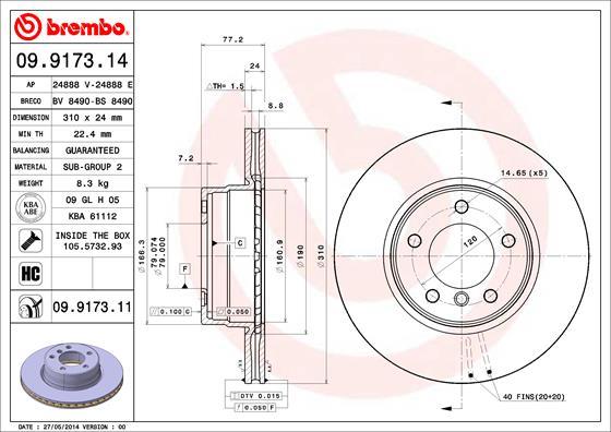 Brembo 09.9173.11 - Kočioni disk www.molydon.hr