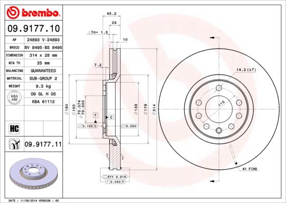 Brembo 09.9177.10 - Kočioni disk www.molydon.hr