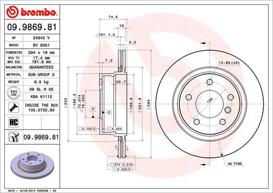 Brembo 09.9869.81 - Kočioni disk www.molydon.hr