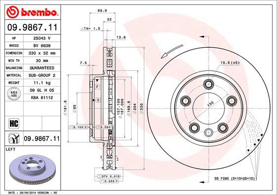 Brembo 09.9867.11 - Kočioni disk www.molydon.hr