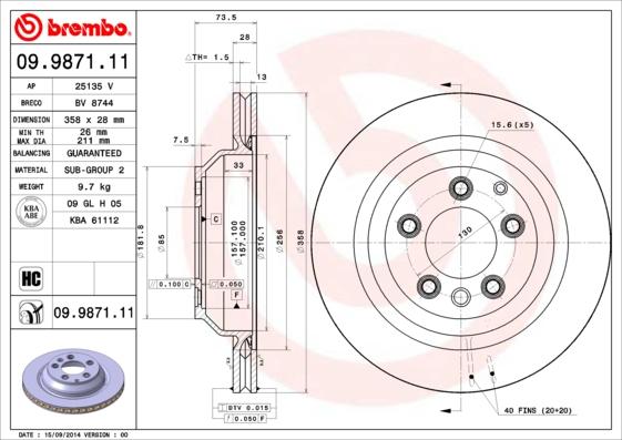 Brembo 09.9871.11 - Kočioni disk www.molydon.hr