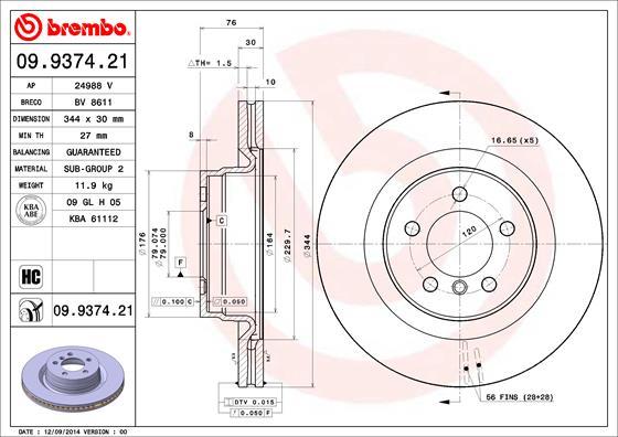 Brembo 09.9374.21 - Kočioni disk www.molydon.hr