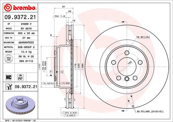 Brembo 09.9372.21 - Kočioni disk www.molydon.hr