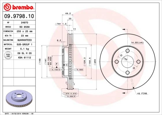 Brembo 09.9798.10 - Kočioni disk www.molydon.hr